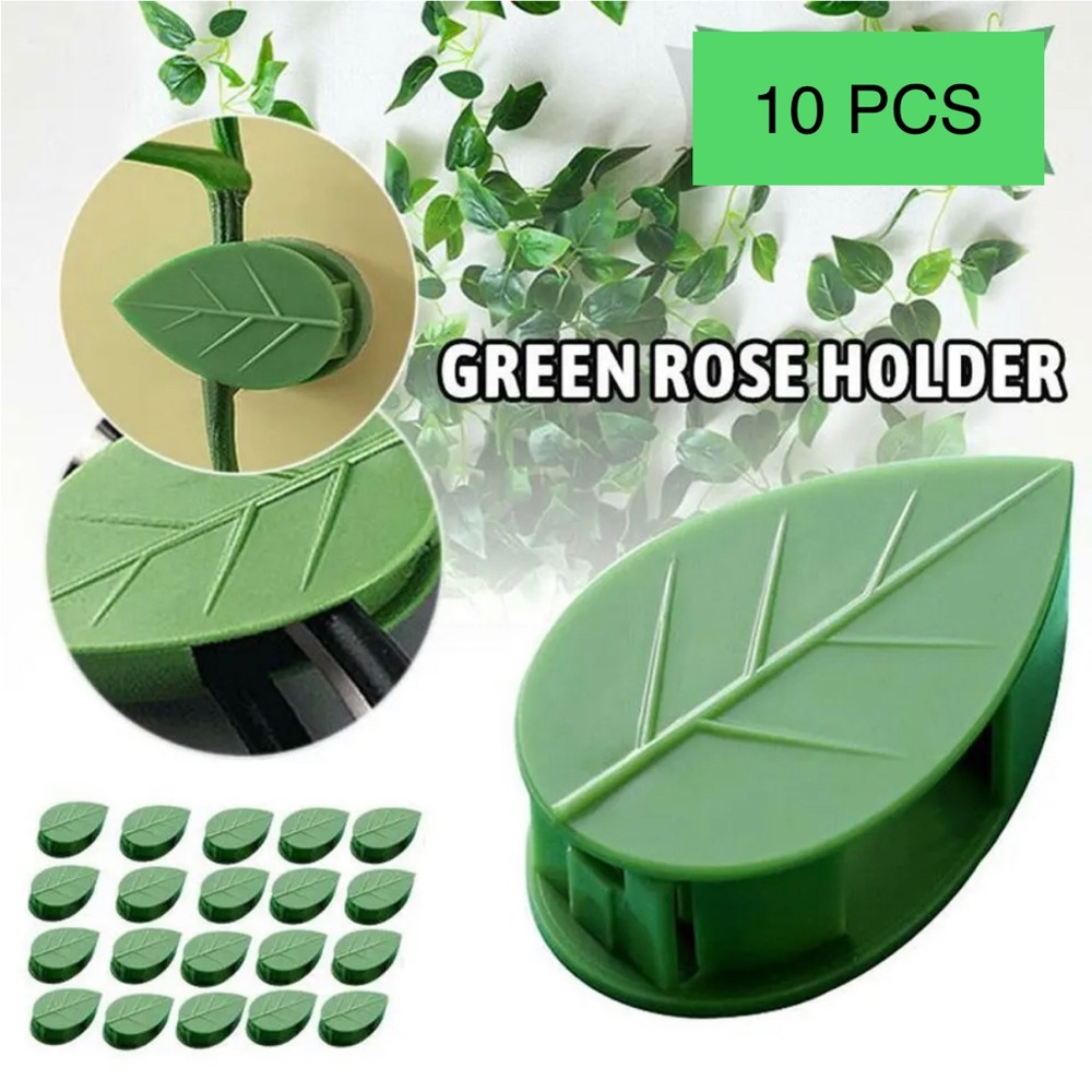 10 pc Leaf shaped sticky clips to hold your climbing plants in style